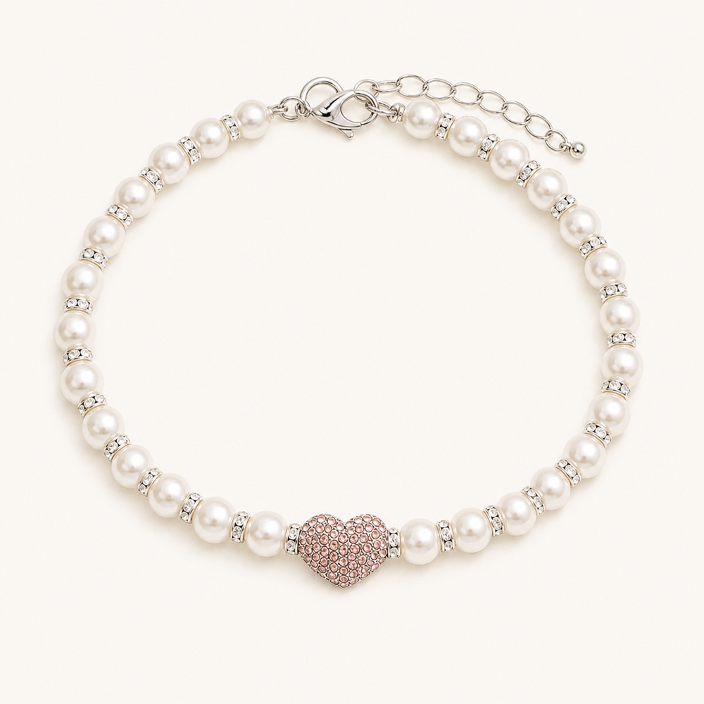 Best pet gift guide featuring a pink heart pearl pet necklace for a cat or small dog