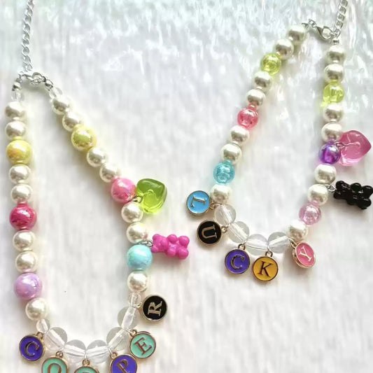 Custom Pet Name Pearl Necklace Collar – Universal Pet Jewelry Accessory for Cats & Dogs (Ideal for Photo Shoots)
