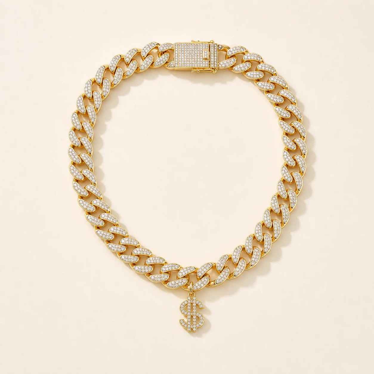 Tiny Boss Dollar Charm Cuban Pet Necklace product view