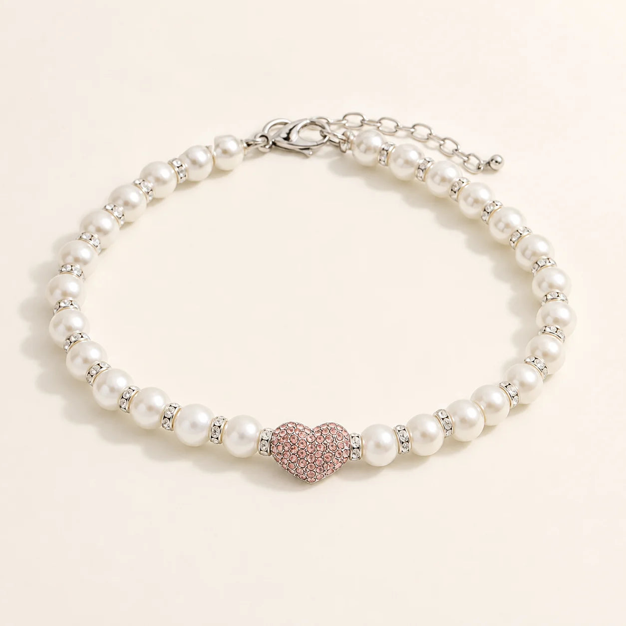 Sakura Heart Pearl Pet Necklace product view